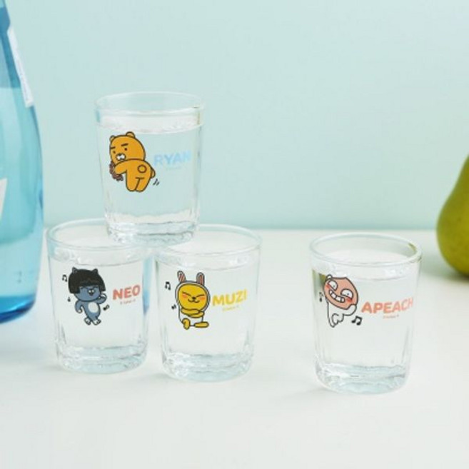 카카오프렌즈 댄스소주잔4P, 색상, 1개