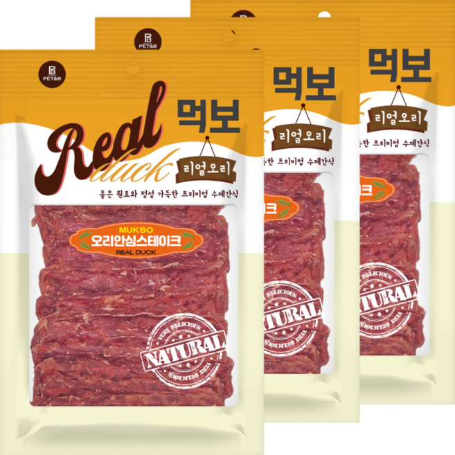 먹보 리얼 강아지 맛있는 육포, 180g, 3개, 오리고기
