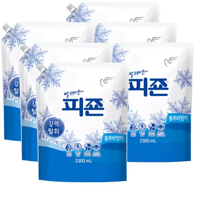 피죤 섬유유연제 블루비앙카 리필 6개, 2.3L, 1개