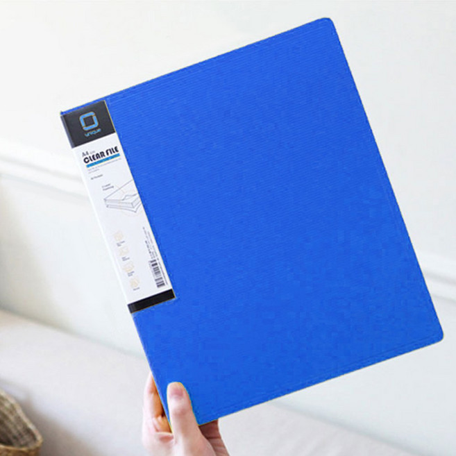 창신리빙 유니크 A4 클리어화일 파일 40매, 블루, 1개