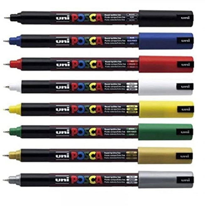 Uni-Ball Uniball POSCA PC-1MR 울트라 파인 마커 펜 베스트 셀러 8개 세트