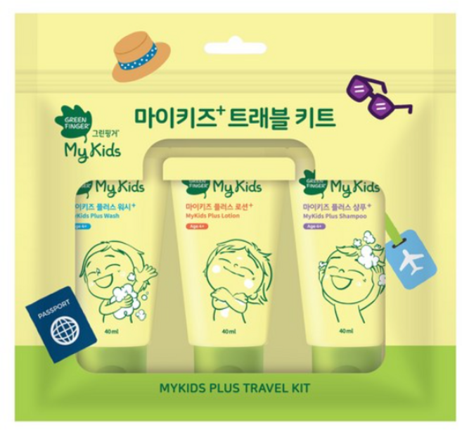 그린핑거 마이키즈 플러스 트래블키트 여행용 로션샴푸워시 세트, 1세트
