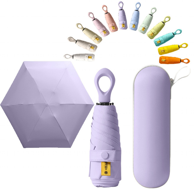 별의 바다 UV 99.9% 차단양 자외선차단 초경량 고리 모양 처손잡이 4세대 5단 접이식 미니 접이식 우산 여성용 양산 겸용 + 커버포함