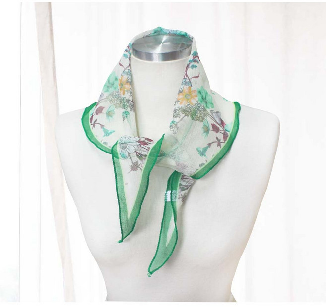 로튼 플라워 삼각 스카프 레이스 여름 여성 쁘띠스카프