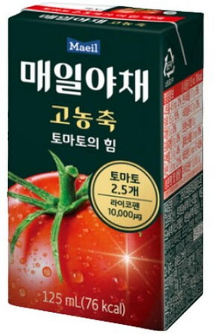 매일유업 매일야채 고농축 토마토의 힘, 125ml, 144개