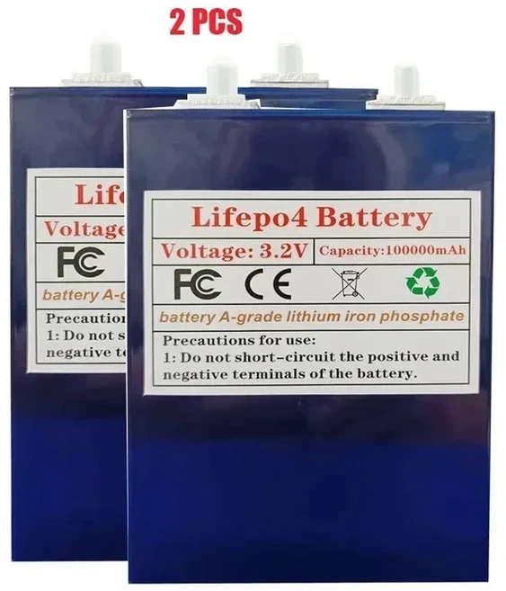 12v 캠핑카 골프 카트 오프로드 태양풍 요트 3.2V 100Ah Lifepo4 배터리 A등급 리튬 철 인산염, 02 2 PCS