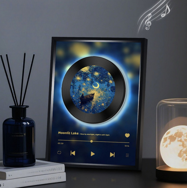 액자 블루투스 스피커 움직이는 인테리어스피커, 달빛 호수, 기본 모델명/품번