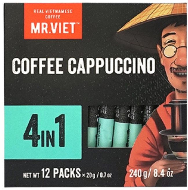 미스터비엣 인스턴트 4IN1 카푸치노 커피믹스, 20g, 12개입, 1개