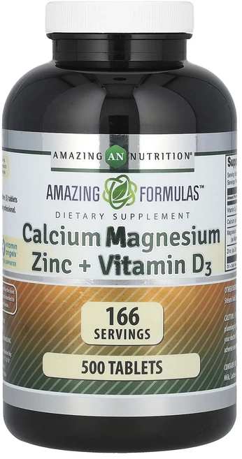 Amazing Nutrition Amazing Formulas 칼슘 마그네슘 아연 + 비타민D3 500정, 1개 - 쿠팡
