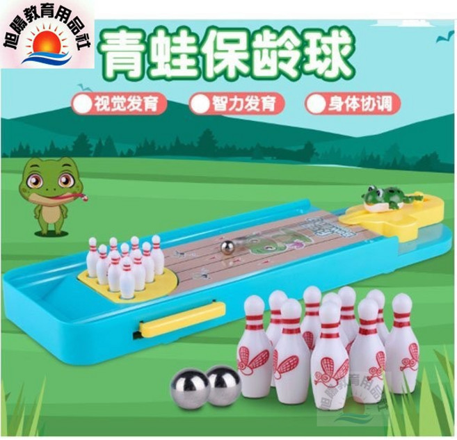 旭陽教育用品社 迷你青蛙保齡球 桌面遊戲, 1個