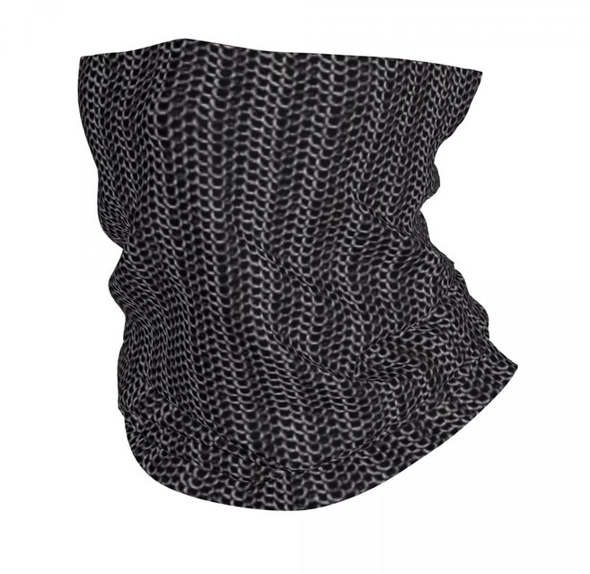 금속 체인 메일 중세 갑옷 반다나 목 각반 마스크 스카프 다용도 바라클라바 라이딩 남성 방풍, 01 One Size, 05 1