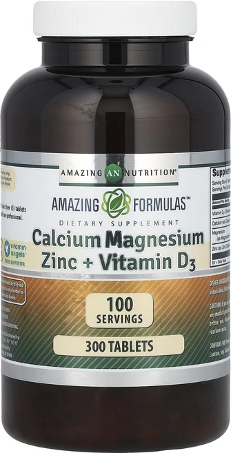 Amazing Nutrition Amazing Formulas 칼슘 마그네슘 아연 + 비타민D3 300정, 1개 - 쿠팡