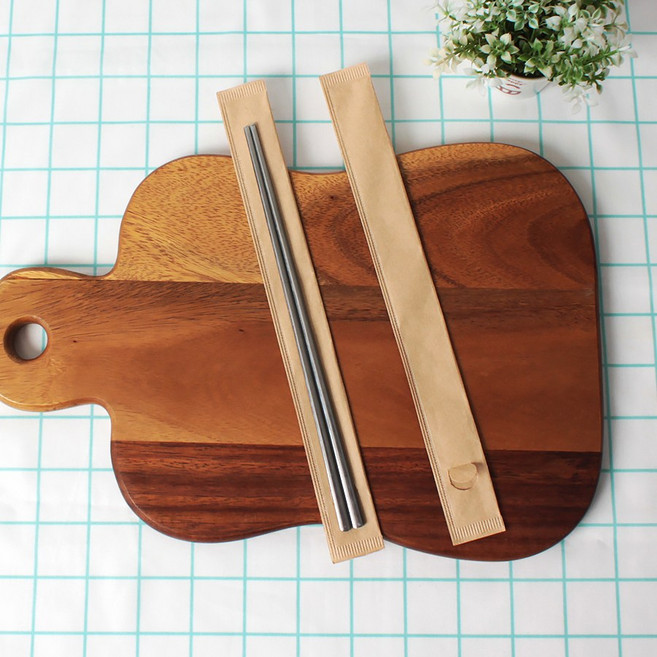 일반젓가락집 kp무지 크라프트 일회용 젓가락집 젓가락포장지 업소용 [500장]