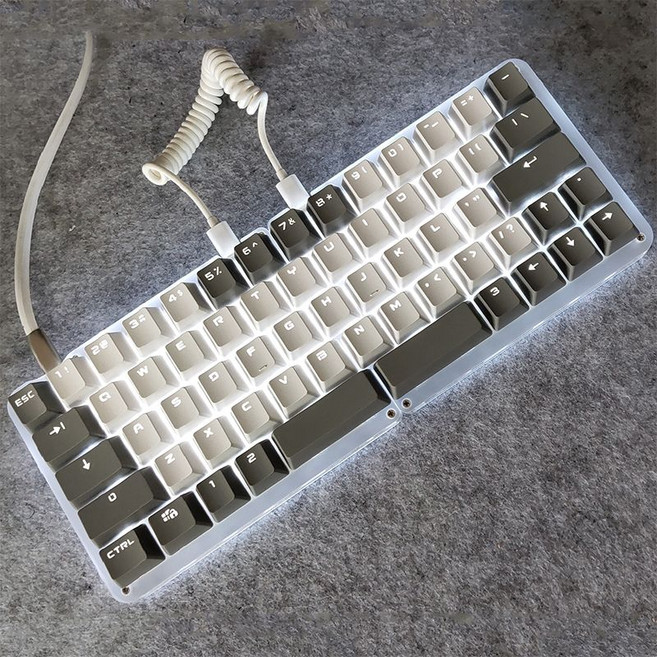 반쪽키보드 반반 좌우 분리형 게임 키보드 게이밍 기계식 키버튼 커스텀, SMK62 투명 버전, 녹색 축