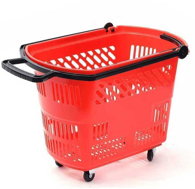 카트 쇼핑바구니 바퀴달린카트 플라스틱 슈퍼마켓 업소용, 3. 45L 그레이 대형