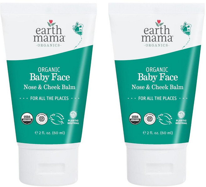 얼스마마 베이비 페이스 노즈 & 치크 밤 60ml 2개 Earth Mama Baby Face Nose & Cheek Balm