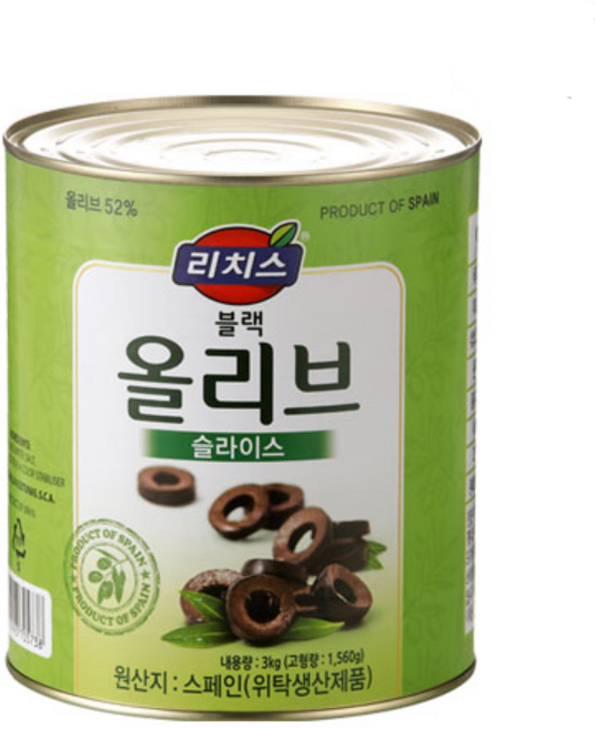 동서 리치스 슬라이스 블랙 올리브, 3kg, 6개