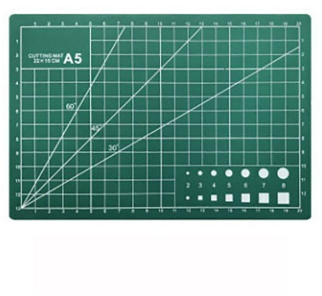 3mm 두께 PVC 커팅 매트 공예 재단 디작인 작업매트 A5 22x15cm