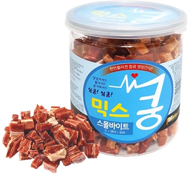 [지니얼펫] 믹스쿵 혼합스몰바이트 애견간식 200g, 스몰바이트, 6개 - 쿠팡