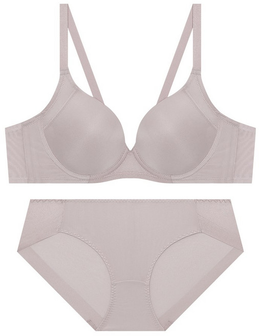 트라이엄프 히든 와이어 더블본 솔리드 퍼플 브라 팬티 세트