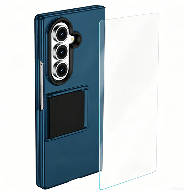 갤럭시 Z 폴드7 /6 충격방지 입체스탠드 카드수납 케이스 + 강화유리