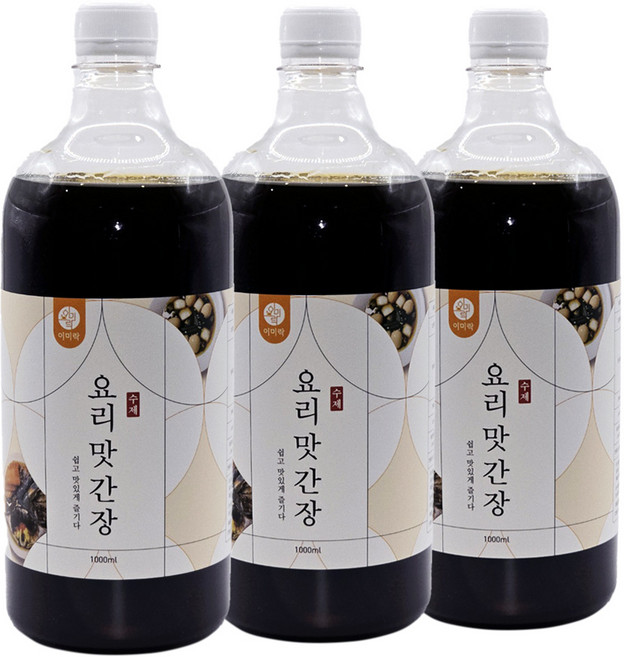 이미락 수제 요리 맛간장/간장게장 및 저염 만능소스(병 제품), 3개, 1L