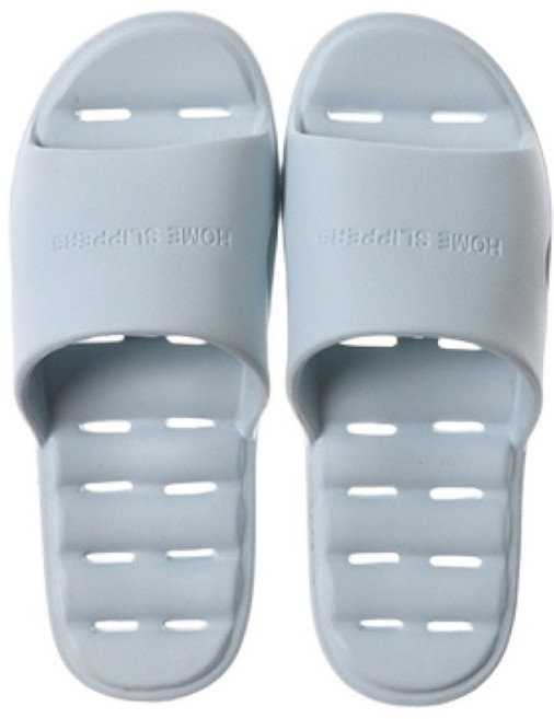 HOME SLIPPERS 素色浴室排水拖鞋 防水止滑超柔軟室內居家EVA輕量拖鞋, 淺藍, 1個