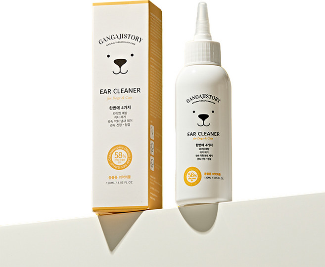강아지스토리 저자극 강아지 귀 세정제 귀청소 외이염 염증 귓병 곰팡이 이어클리너 고양이 리무버, 1개, 120ml