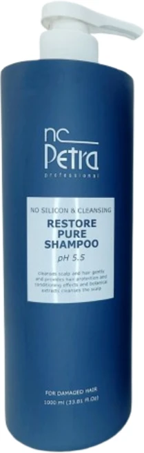 최근생산 nc 페트라 엔씨페트라 리스토어 퓨어 샴푸 미용실 제품 전문가용 약산성 무실리콘, 1L, 1개 - 쿠팡