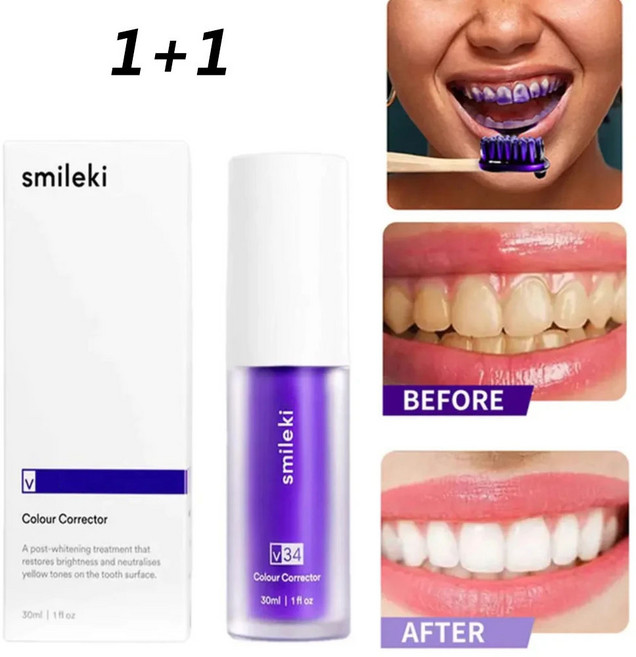 미국 퍼플 브라이트닝 치약 누렁니 제거 입냄새 제거 치약 치아미백 대용량 프리미엄 스케일링 치약, 2개, 30ml