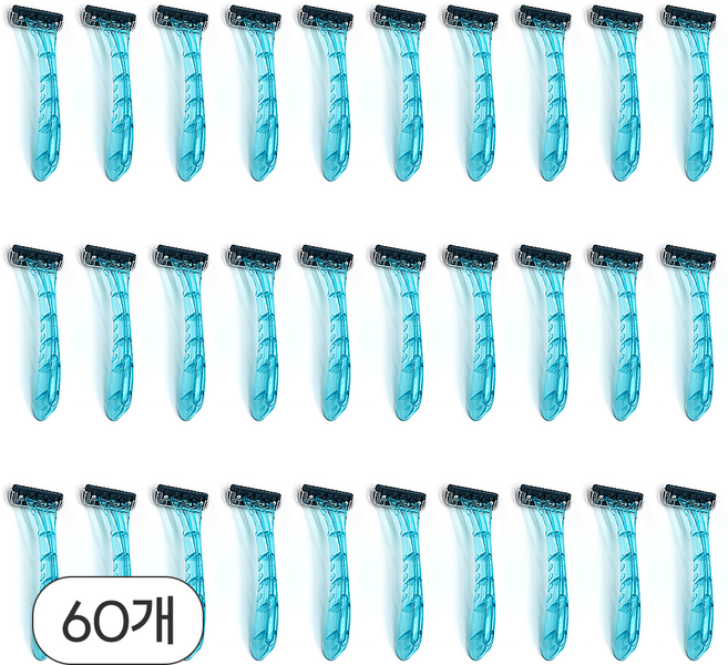 네이처플로우 3중날 일회용 면도기 개별 포장 60개입, 60개