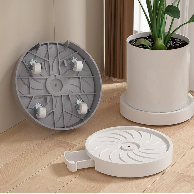 우이지아 자동물빠짐 안전바퀴 화분받침대, 1개, 블랙