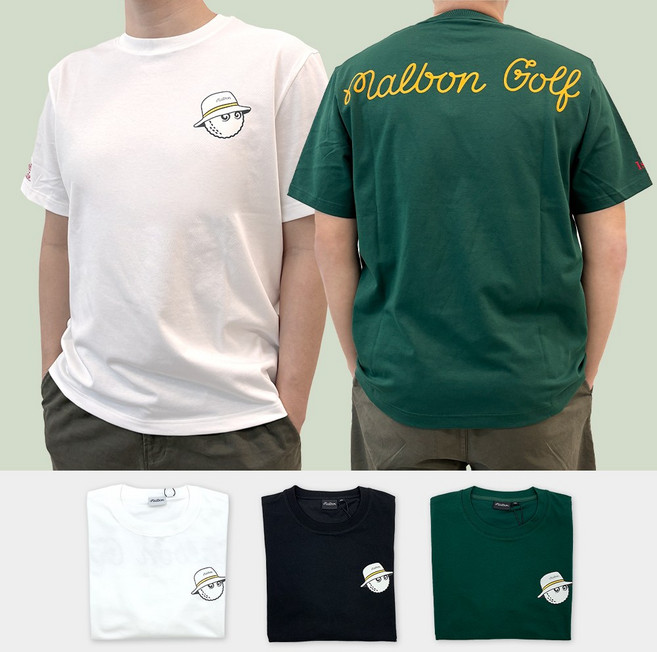 [백화점]말본 골프 반팔티 스크립트 라운드 남성 여성 반팔 티셔츠 + 쇼핑백