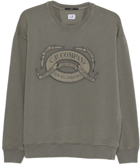 C.P.컴퍼니 로고 자수 스웨트셔츠