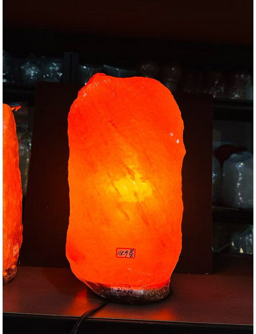 財山型鹽燈 14.6kg 帝王紅鹽燈 穩坐如山 顏色紅潤 點亮財位首選, 搭配一般開關電線