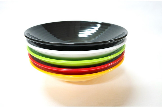 국산 멜라민 칼라 골든 짜장 파스타 샐러드 그릇 볼 면기 접시, 1개, 옐로우(8199)