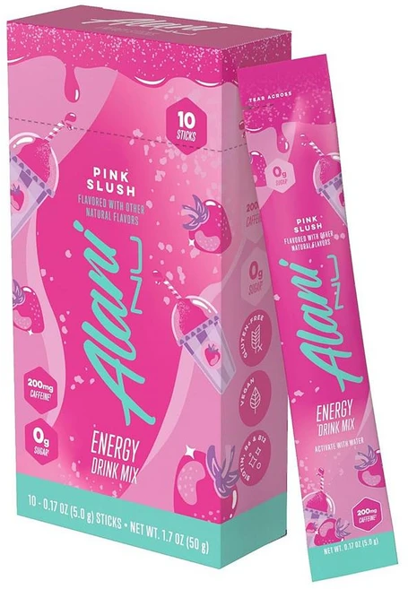 Alani Nu 드링크파우더 10개입 1팩 핑크 슬러쉬 Alani Nu PINK SLUSH Energy Sticks Energy Drink Powder - 쿠팡