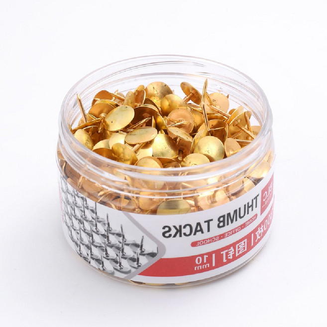 바이트 사무용 컬러 압정, 골드, 1통, 300개입