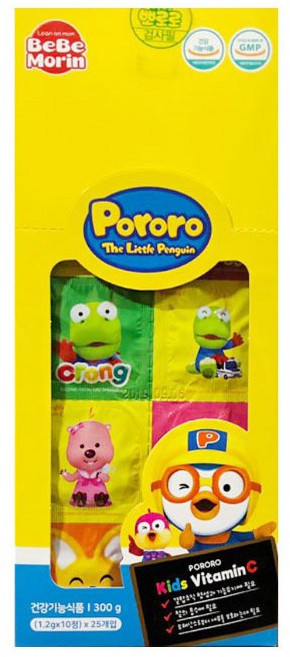 뽀로로 뽀롱뽀롱 비타민C 복숭아맛, 250정, 5개