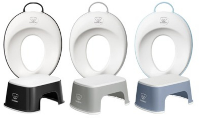 베이비뵨 유아 배변훈련세트 (변기커버+스텝스툴/디딤대 NEW), 화이트／오션블루／파우더옐로우, 1개