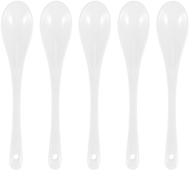 도자기 수저 티스푼 잼 꿀 5종 세트, 하얀색, 1개