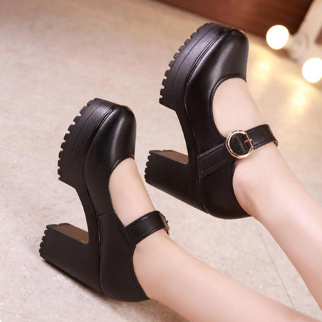 여성 하이힐 통굽 봄 작업화 구두 5.5~13cm