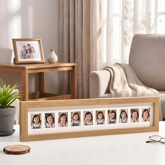 라이크토브 성장일기 증명사진액자 기록 추억담기, 1개, 우드프레임