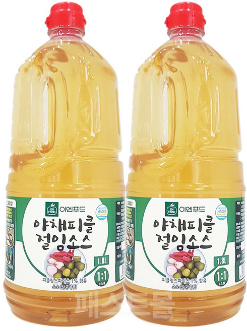 이엔푸드 야채피클 절임소스, 1.8L, 2개