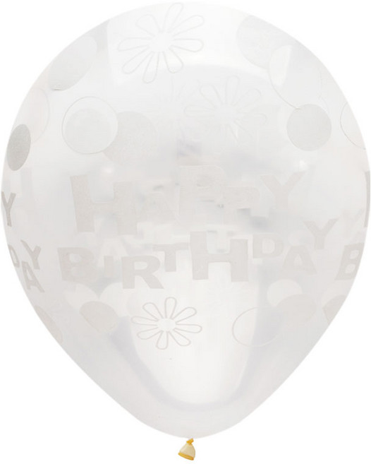 파티팡 30cm 프린팅풍선 30개입, 야광 생일풍선 클리어