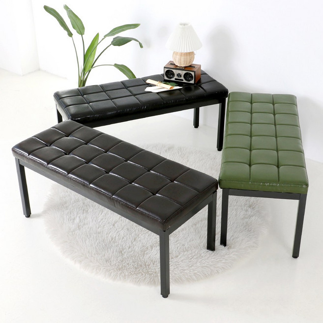 체어센스 피아노 보조 2인 카페 스툴 벤치 의자, 블랙, 1개