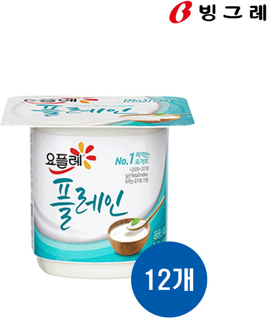 빙그레 요플레 플레인 85g, 12개