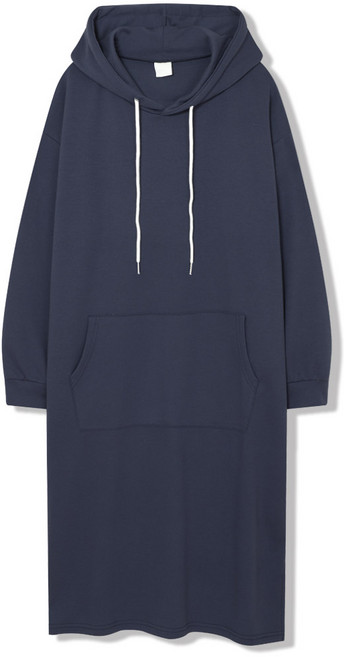 일루소 특양면 무지 후드티 롱 원피스