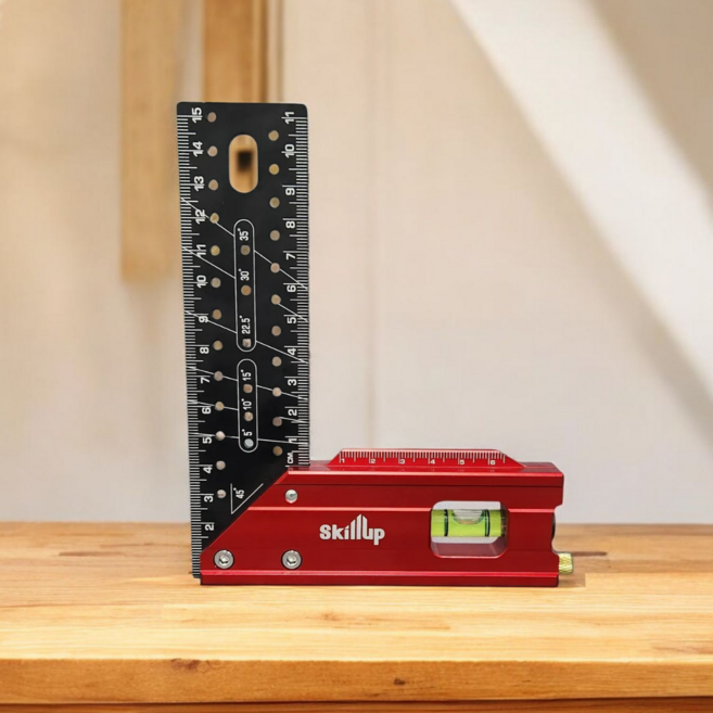 스킬업 멀티 직각자 150mm SK-ANG150 알루미늄 각도측정 수평 측정자 목공, 1개