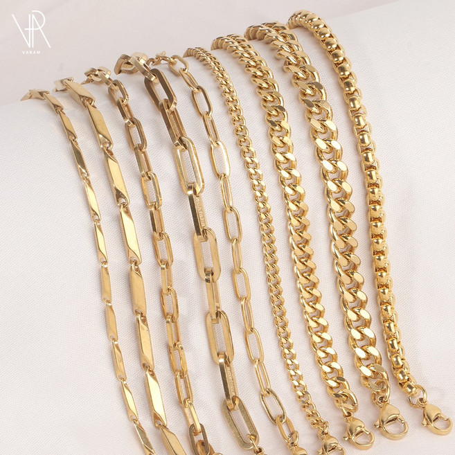 써지컬스틸 체인 데일리 심플 골드 팔찌 모음